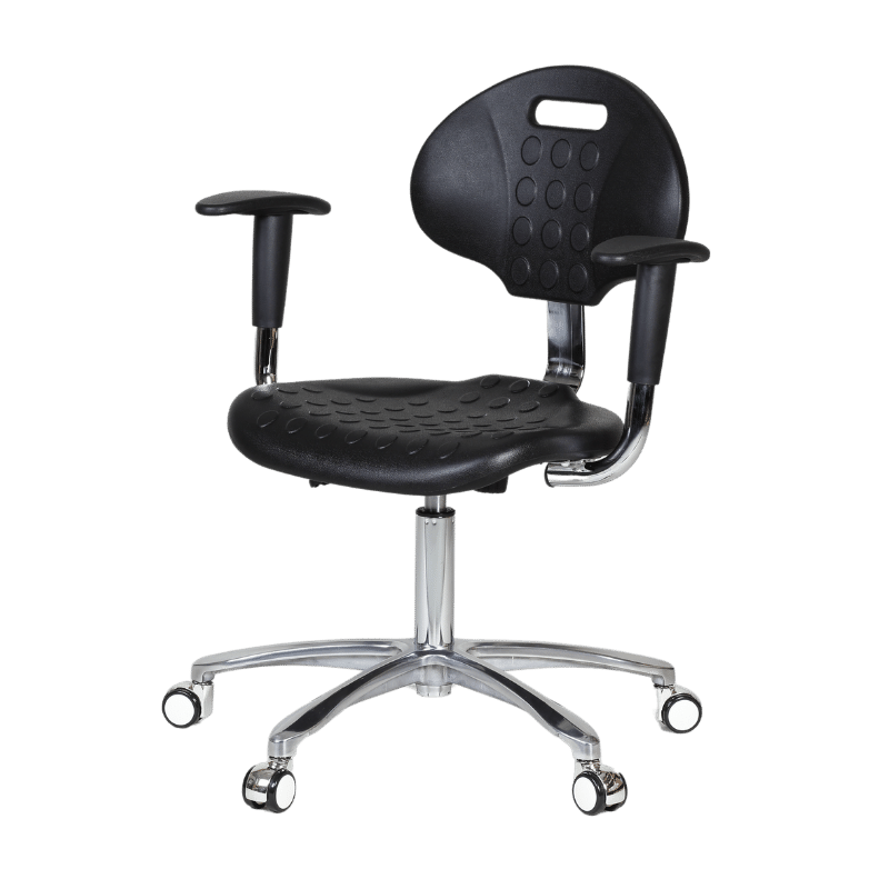 PU Moulded Lab Low chair Aluminium Base AR2